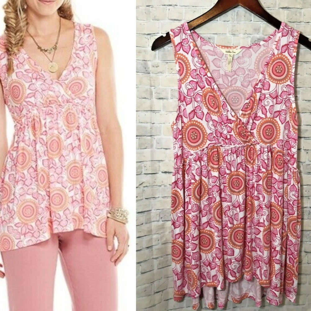 Matilda Jane Happy & Free Pink Floral Skyride Tank